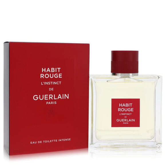 Habit Rouge L'instinct by Guerlain Eau De Toilette Intense Spray (Unboxed) 1.6 oz for Men