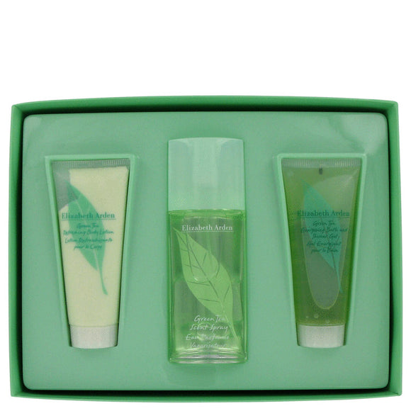GREEN TEA by Elizabeth Arden Gift Set -- 3.3 oz Scent Spray + 3.3 oz Body Lotion + 3.3 oz Bath and Shower Gel for Women
