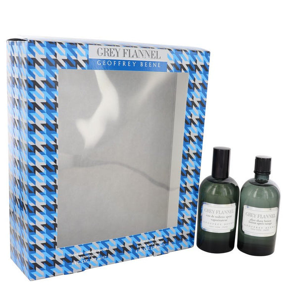 GREY FLANNEL by Geoffrey Beene Gift Set -- 4 oz Eau De Toilette Spray + 4 oz After Shave for Men