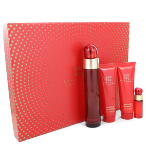 Perry Ellis 360 Red by Perry Ellis Gift Set -- 3.4 oz Eau De Parfum Spray + 3 oz Body Lotion + 3 oz Shower Gel + .25 oz Mini EDP Spray for Women