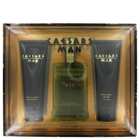 CAESARS by Caesars Gift Set -- 4 oz Cologne Spray + 3.3 oz Shower Gel + 3.3 oz After Shave Balm for Men