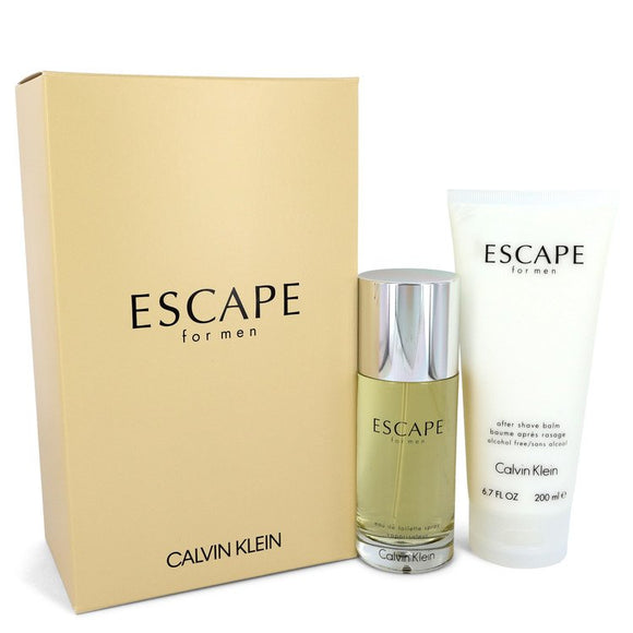 ESCAPE by Calvin Klein Gift Set -- 3.4 oz Eau De Toilette Spray + 6.7 oz After Shave Balm for Men