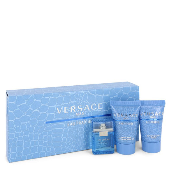 Versace Man by Versace Gift Set -- .17 oz Mini EDT (Eau De Fraiche) + 0.8 Shower Gel + 0.8 oz After Shave Balm for Men