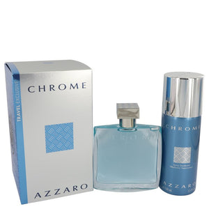 Chrome by Azzaro Gift Set -- 3.4 oz Eau De Toilette Spray + 5 oz Deodorant Spray for Men