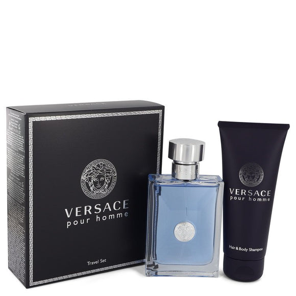 Versace Pour Homme by Versace Gift Set -- 3.4 oz Eau De Toilette Spray + 3.4 oz Shower Gel for Men