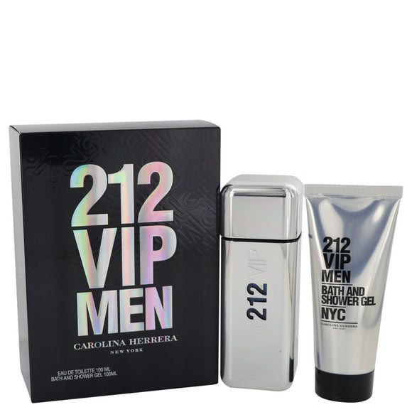 212 Vip by Carolina Herrera Gift Set -- 3.4 oz Eau De Toilette Spray + 3.4 oz Shower Gel for Men