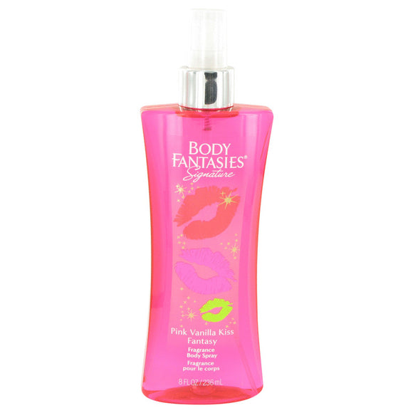 Body Fantasies Signature Pink Vanilla Kiss Fantasy by Parfums De Coeur Body Spray 8 oz for Women
