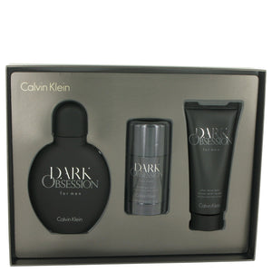 Dark Obsession by Calvin Klein Gift Set -- 4 oz Eau De Toilette Spray + 2.6 oz Deodorant Stick + 3.4 oz After Shave Balm for Men