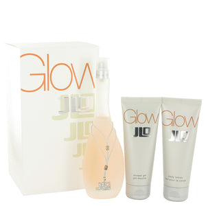 Glow by Jennifer Lopez Gift Set -- 3.4 oz Eau De Toilette Spray + 2.5 oz Body Lotion + 2.5 oz Shower Gel for Women