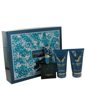 Versace Eros by Versace Gift Set -- 1.7 oz Eau De Toilette Spray + 1.7 Shower Gel + 1.7 oz After Shave Balm for Men