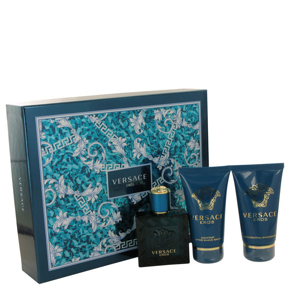 Versace Eros by Versace Gift Set -- 1.7 oz Eau De Toilette Spray + 1.7 Shower Gel + 1.7 oz After Shave Balm for Men