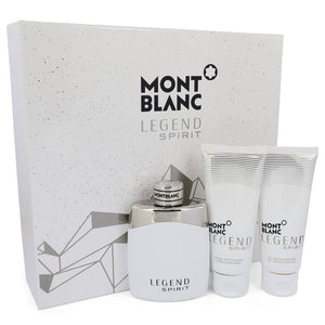 Montblanc Legend Spirit by Mont Blanc Gift Set -- 3.3 oz Eau De Toilette Spray + 3.3 oz After Shave Balm + 3.3 oz Shower Gel for Men
