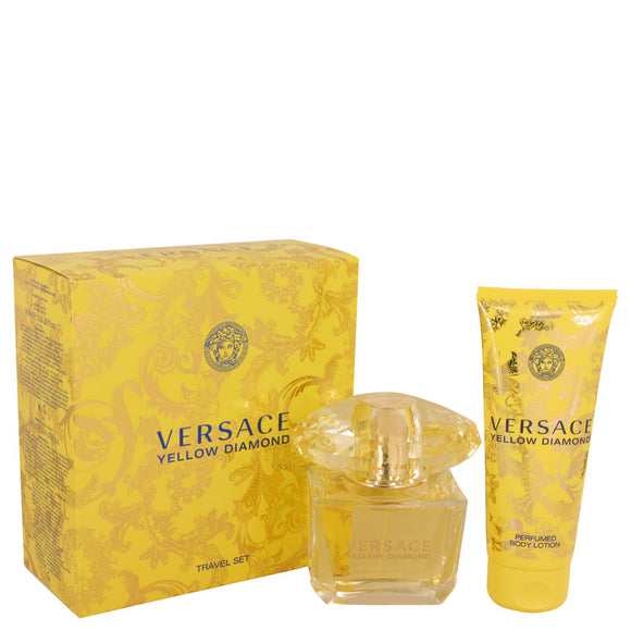 Versace Yellow Diamond by Versace Gift Set -- 3 oz Eau De Toilette Spray + 3.4 oz Body lotion for Women