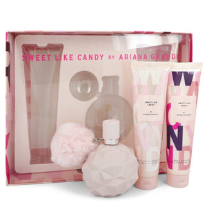 Sweet Like Candy by Ariana Grande Gift Set -- 3.4 oz Eau De Parfum Spray + 3.4 oz Body Souffle + 3.4 oz Bath & Shower Gel for Women