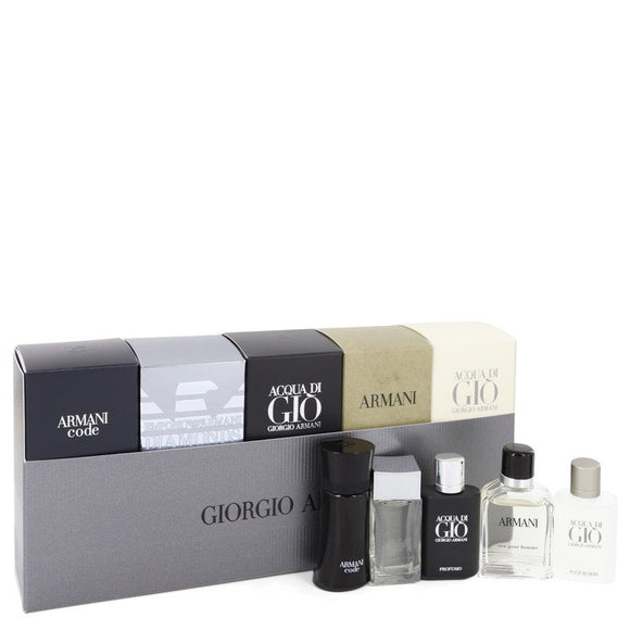 ARMANI by Giorgio Armani Gift Set -- Travel Set Includes Armani Code, Emporio Armani Diamonds, Acqua Di Gio, Armani and Acqua Di Gio Profumo for Men