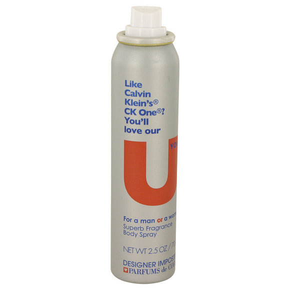 Designer Imposters U You by Parfums De Coeur Deodorant Body Spray (Unisex Tester) 2.5 oz for Women