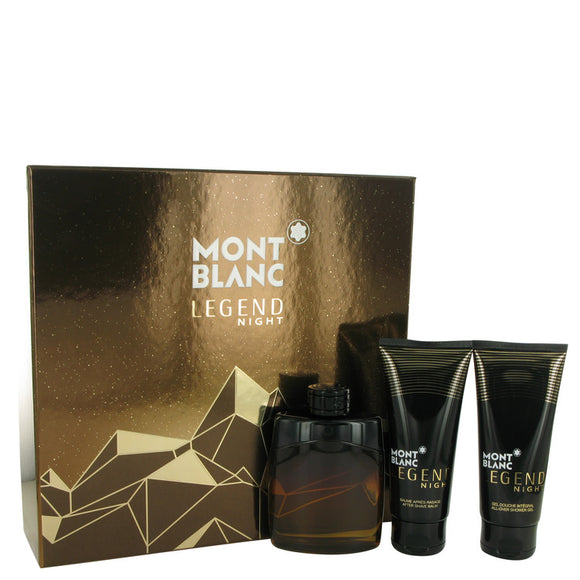 Montblanc Legend Night by Mont Blanc Gift Set -- 3.3 oz Eau De Parfum Spray + 3.3 oz After Shave Balm + 3.3 oz Shower Gel for Men