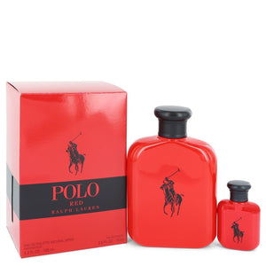 Polo Red by Ralph Lauren Gift Set -- 4.2 oz Eau De Toilette Spray + 0.5 oz Mini EDT for Men