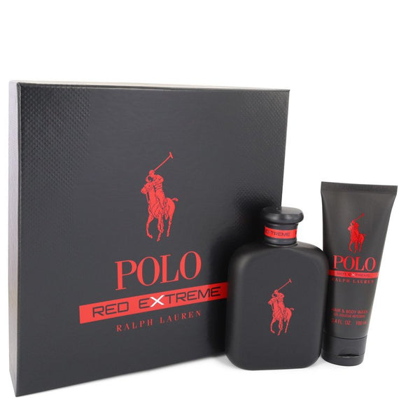 Polo Red Extreme by Ralph Lauren Gift Set -- 4.2 oz Eau De Parfum Spray + 3.4 oz Hair & Body Wash for Men