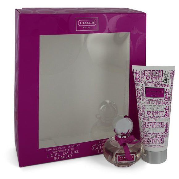 Coach Poppy Flower by Coach Gift Set -- 1 oz eau De Parfum Spray + 3.4 oz Body Lotion for Women