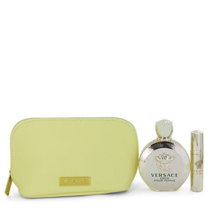 Versace Eros by Versace Gift Set -- 3.4 oz Eau De Parfum spray + 0.3 oz  Mini EDP Spray  In Versace Yellow Pouch for Women