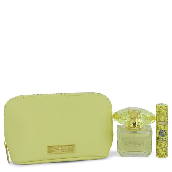 Versace Yellow Diamond by Versace Gift Set -- 3 oz Eau De Toilette Spray + 0.3 oz  Mini EDP Spray  In Versace Yellow Pouch for Women