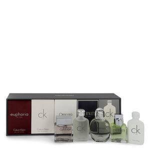 Euphoria by Calvin Klein Gift Set -- Deluxe Travel Mini Set Includes Euphoria, CK One, Obsessed, Eternity and CK All for Men