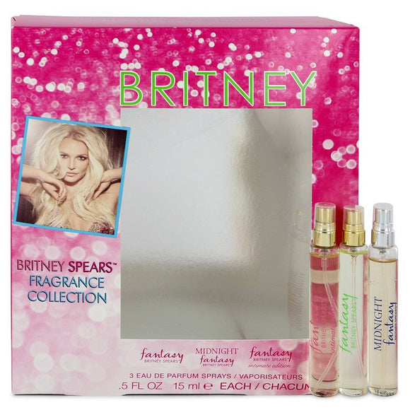 Fantasy by Britney Spears Gift Set -- .5 oz Fantasy Min EDP Spray + .5 oz Fantasy Midnight Mini EDP Spray + .5 oz Fantasy Intimate Edition Mini EDP Spray for Women