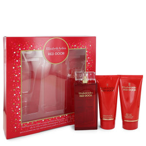 RED DOOR by Elizabeth Arden Gift Set -- 3.3 oz Eau De Toilette Spray + 3.3 oz Body Lotion + 3.3 oz Shower Gel for Women