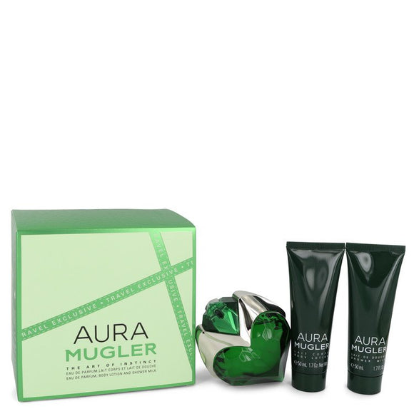 Mugler Aura by Thierry Mugler Gift Set -- 1.7 oz Eau De Parfum Spray + 1.7 oz Body Lotion + 1.7 oz Shower Milk for Women