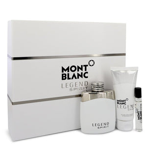 Montblanc Legend Spirit by Mont Blanc Gift Set -- 3.3 oz Eau De Toilette Spray + 0.25 oz Mini EDT Spray + 3.3 oz Aftershave Balm for Men