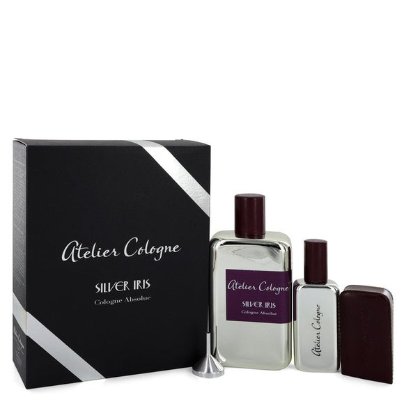 Silver Iris by Atelier Cologne Pure Perfume Spray with Free 1 oz Pure Perfume Refillable Spray in Leather Case 6.7 oz for Men