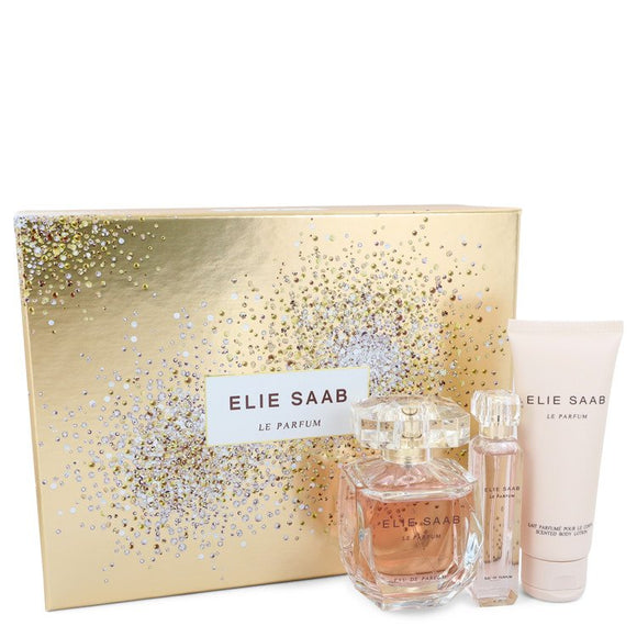 Le Parfum Elie Saab by Elie Saab Gift Set -- 3 oz Eau De Parfum Spray + .33 oz Travel EDP Spray + 2.5 oz Body Lotion for Women