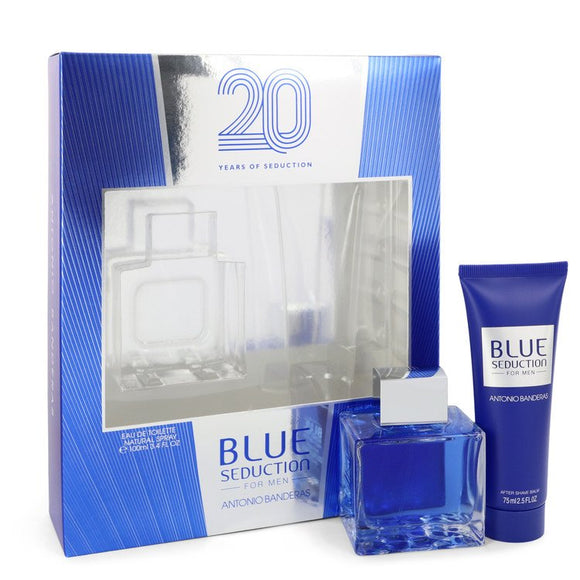 Blue Seduction by Antonio Banderas Gift Set -- 3.4 oz Eau DE Toilette Spray + 2.5 oz After Shave Balm for Men