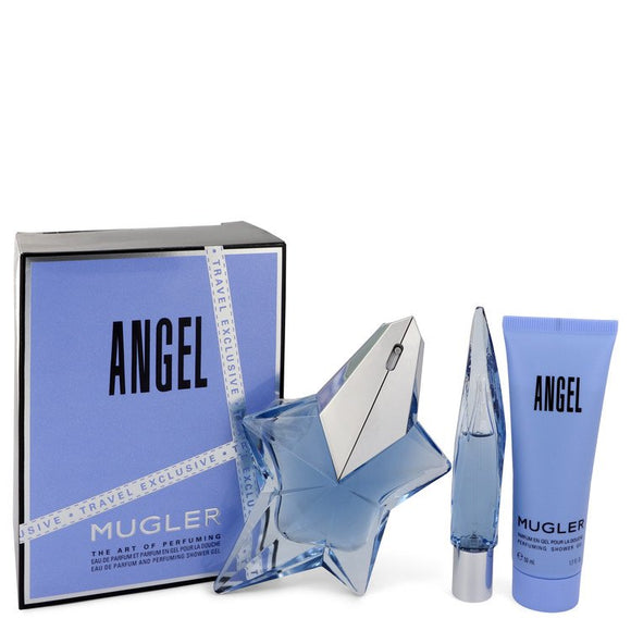 ANGEL by Thierry Mugler Gift Set -- 1.7 oz Eau De Parfum Spray Refillable + 0.3 oz Mini EDP Purse Spray + 1.7 oz Shower Gel for Women
