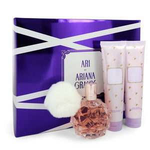Ari by Ariana Grande Gift Set -- 3.4 oz Eau De Parfum Spray + 3.4 oz Body Lotion + 3.4 oz  Shower Gel for Women