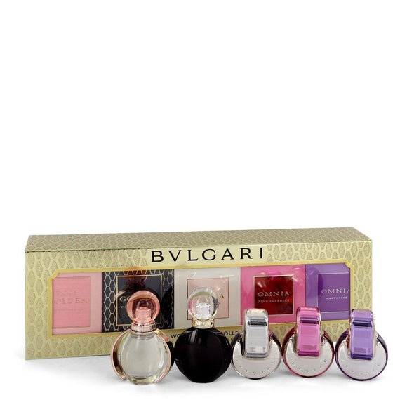 Omnia by Bvlgari Gift Set -- Women's Gift Collection Includes Goldea The Roman Night, Rose Goldea, Omnia, Omnia Pink Sapphire and Omnia Amethyste for Women
