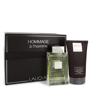Lalique Hommage a L'Homme by Lalique Gift Set -- 3.3 oz Eau De Toilette Spray + 5.7 oz Shower Gel for Men - ParaFragrance