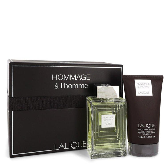 Lalique Hommage a L'Homme by Lalique Gift Set -- 3.3 oz Eau De Toilette Spray + 5.7 oz Shower Gel for Men