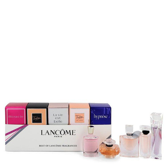 MIRACLE by Lancome Gift Set -- Best of Lancome Gift Set Includes Miracle, Tresor, La Vie Est Belle, Tresor in Love and Hypnose all are .16 oz Eau De Parfum. Tresor is .25 oz Eau De Parfum. for Women