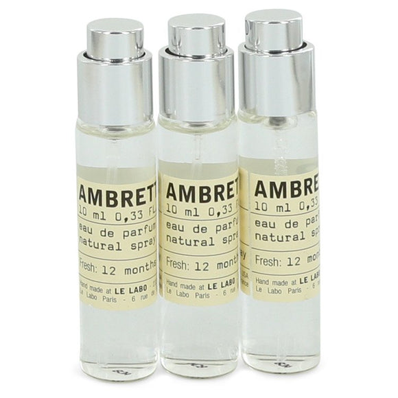 Le Labo Ambrette 9 by Le Labo Three Travel Size Eau De Parfum Sprays (Unisex) 3 x .33 oz for Women