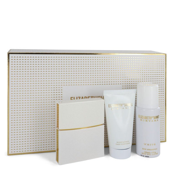 Nirvana White by Elizabeth and James Gift Set -- 1 oz Eau De Parfum Spray + 1.7 oz Body Lotion + 1.3 oz Dry Shampoo for Women
