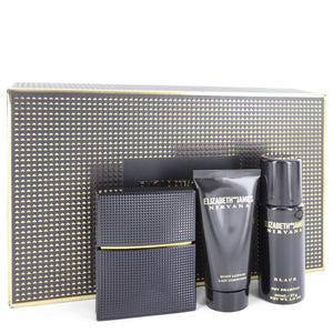 Nirvana Black by Elizabeth and James Gift Set -- 1 oz Eau De Parfum Spray + 1.7 oz Body Lotion + 1.3 oz Dry Shampoo for Women