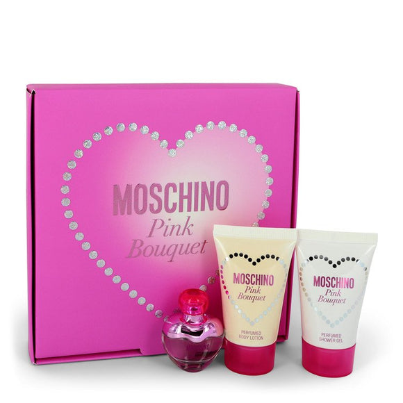 Moschino Pink Bouquet by Moschino Gift Set -- .17 oz Mini EDT + 0.8 oz Body Lotion + 0.8 oz Shower Gel for Women