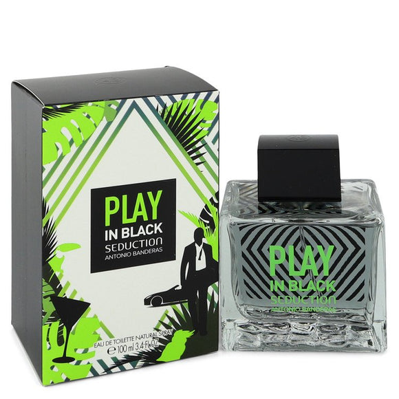 Play in Black Seduction by Antonio Banderas Eau De Toilette Spray 3.4 oz for Men