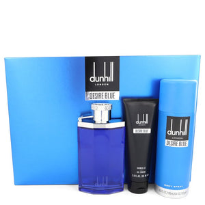 Desire Blue by Alfred Dunhill Gift Set -- 3.4 oz Eau De Toilette Spray + 3 oz Shower Gel + 6.4 oz Body Spray for Men