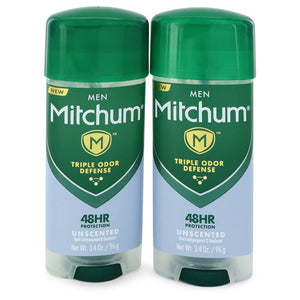 Mitchum Unscented Anti-Perspirant & Deodorant Gel by Mitchum Twin Pack Includes 2 Unscented Triple Odor Defense Anti-Perspirant & deodorant Gel 3.4 oz for Men