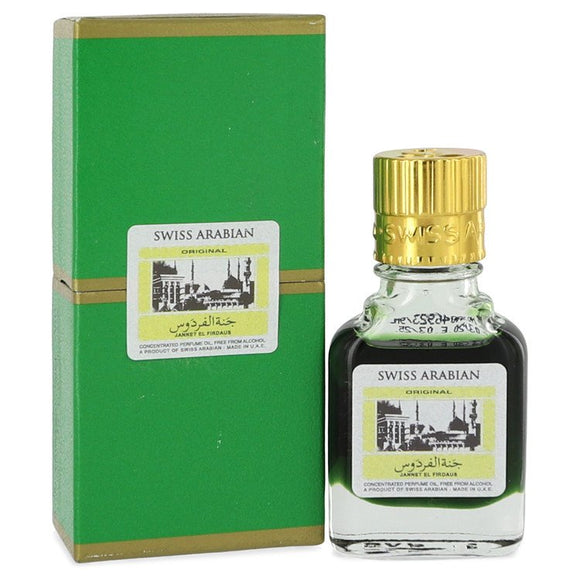 Jannet El Firdaus by Swiss Arabian Concentrated Perfume Oil Free From Alcohol (Unisex Green Attar) .30 oz for Men