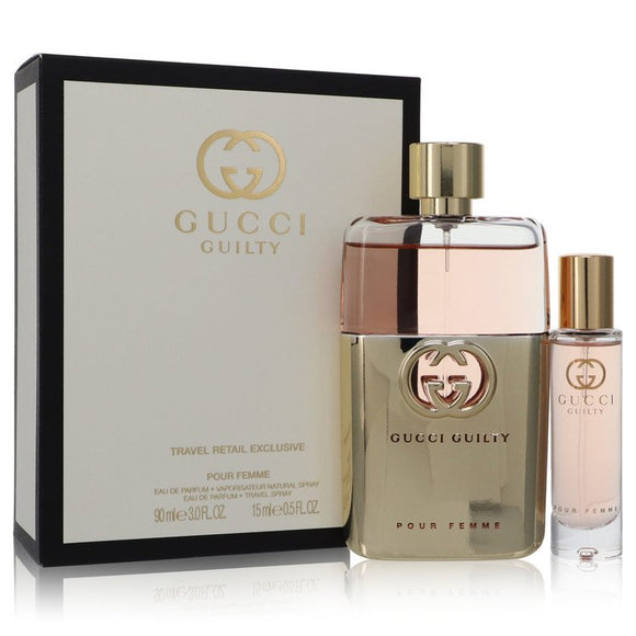 Gucci Guilty by Gucci Gift Set -- 3 oz Eau De Parfum Spray + 0.5 oz Travel Eau De Parfum Spray for Women