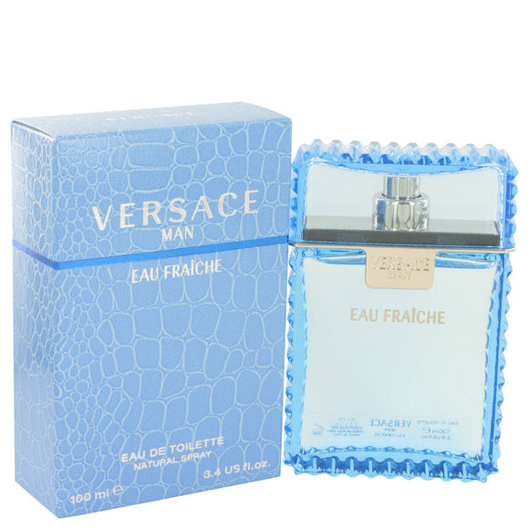 Versace Man by Versace Eau Fraiche Eau De Toilette Spray (Blue unboxed) 1 oz for Men